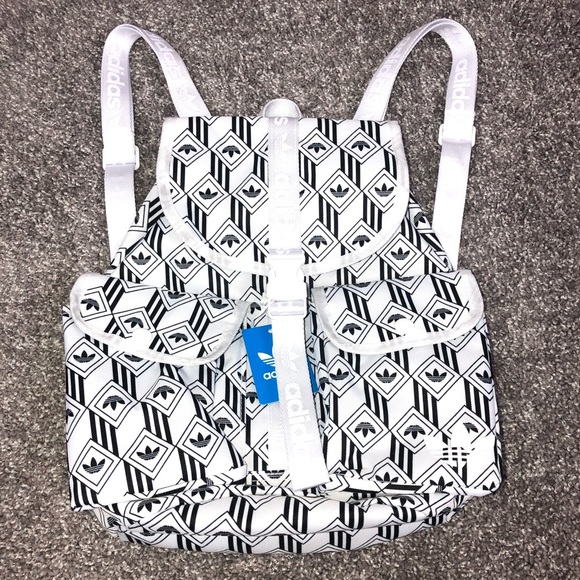 Adidas Women's Originals Utility Mini Backpack Girls Monogram Bags White LP6173 - Picture 8 of 15